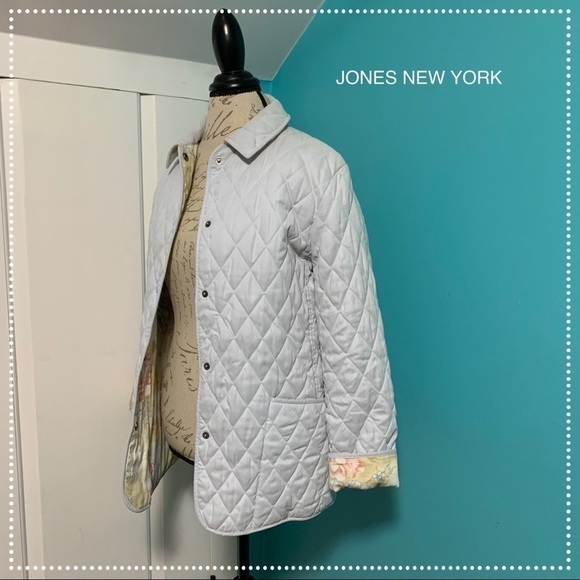 Jones NEW YORK Light Grey Quilted Jacket - Picture 1 of 10